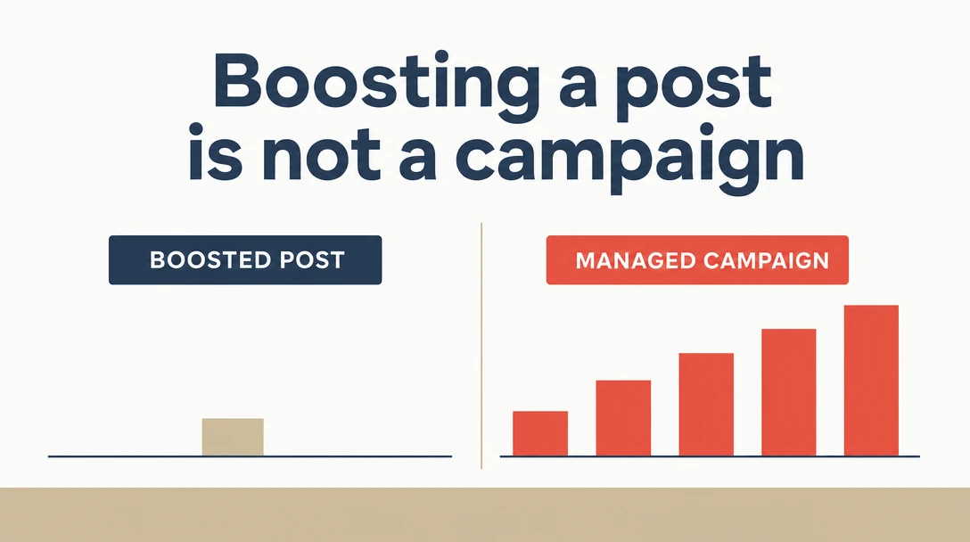 Boosting a post is not a campaign.